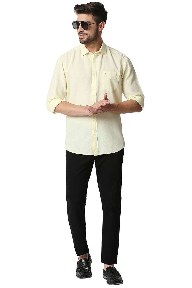 BASICS SLIM FIT COTTON HEMP SHIRT