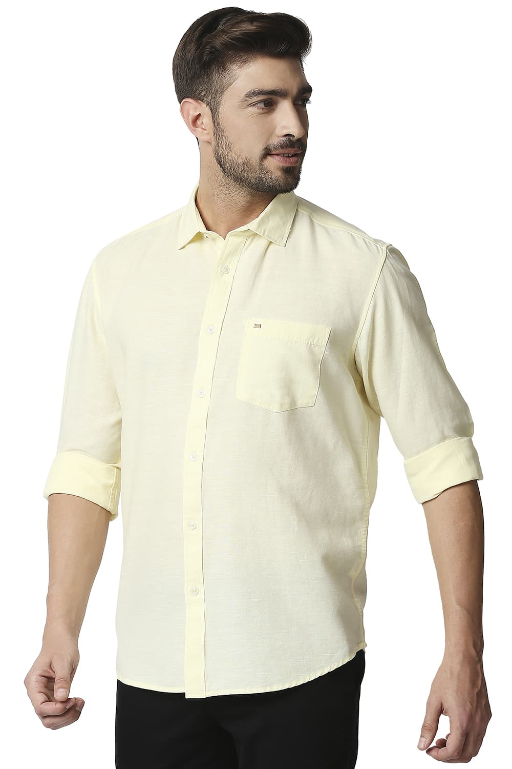 BASICS SLIM FIT COTTON HEMP SHIRT