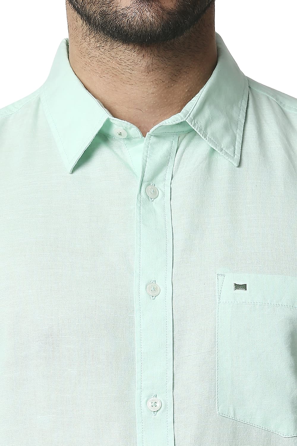 BASICS SLIM FIT COTTON HEMP SHIRT