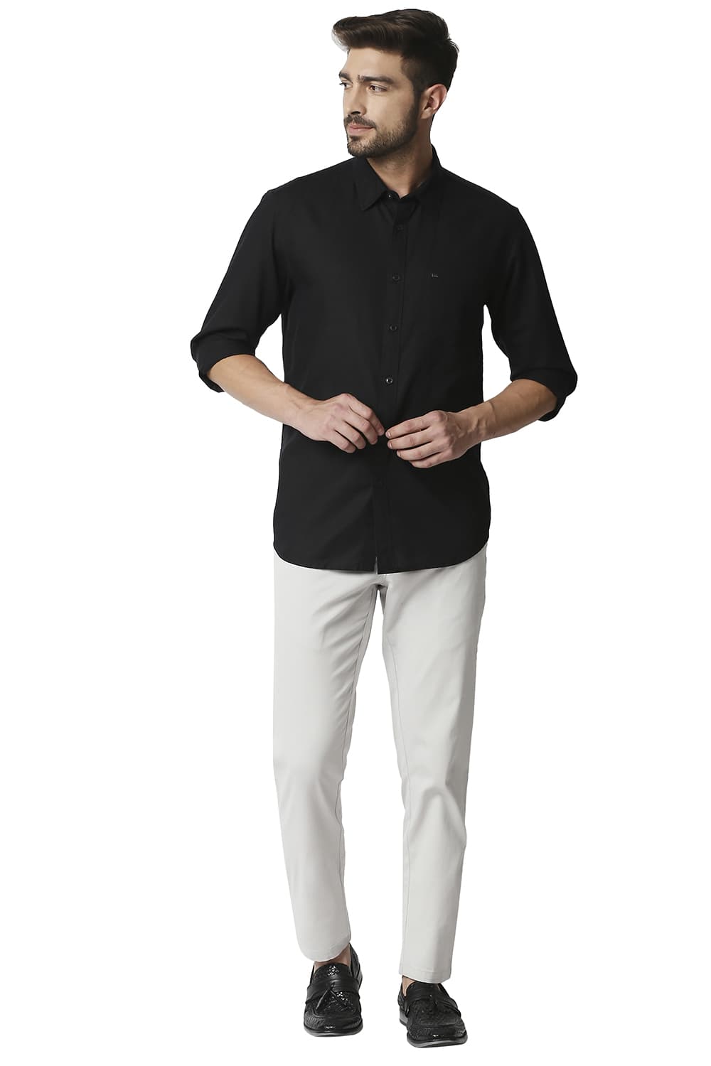 BASICS SLIM FIT COTTON HEMP SHIRT