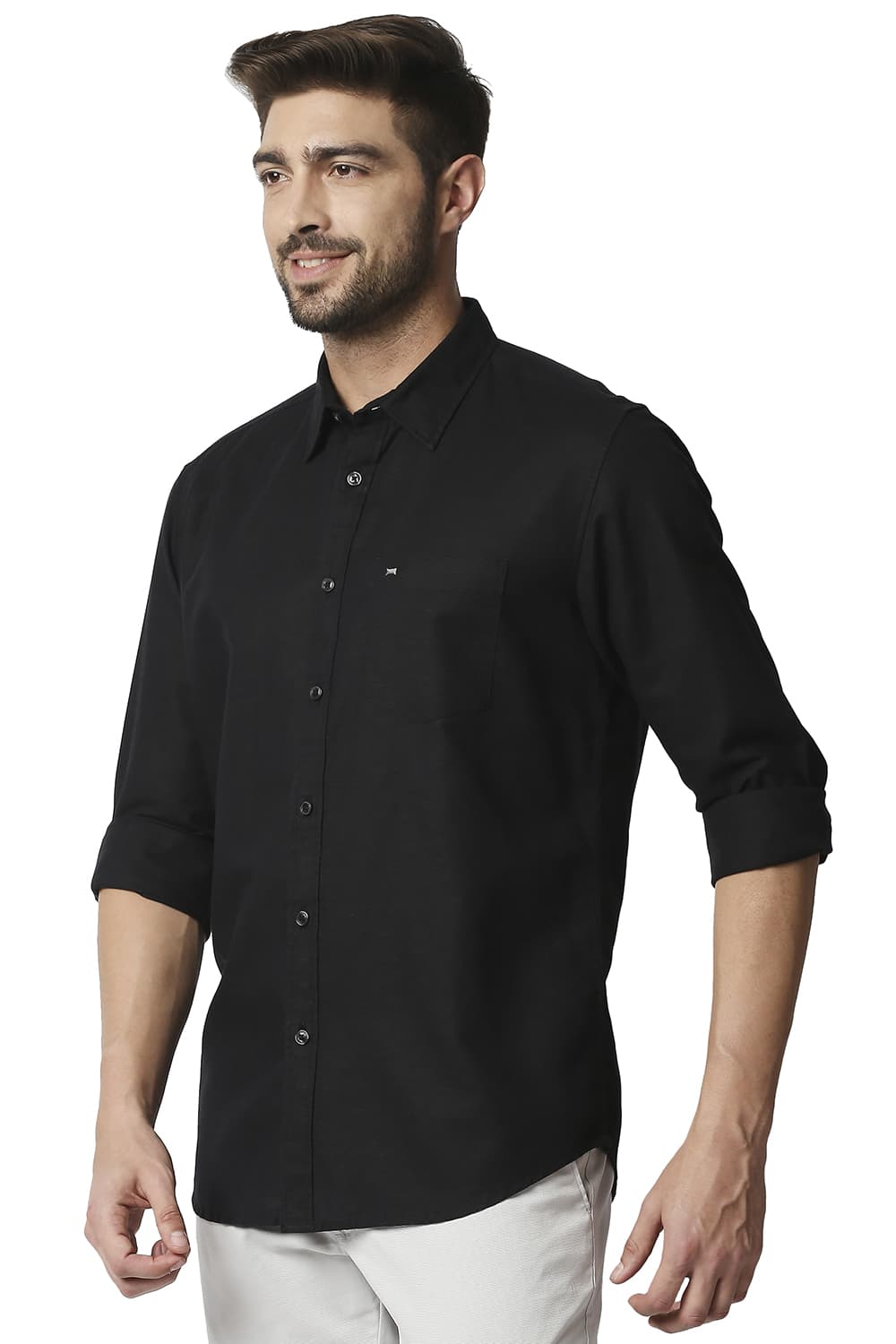 BASICS SLIM FIT COTTON HEMP SHIRT