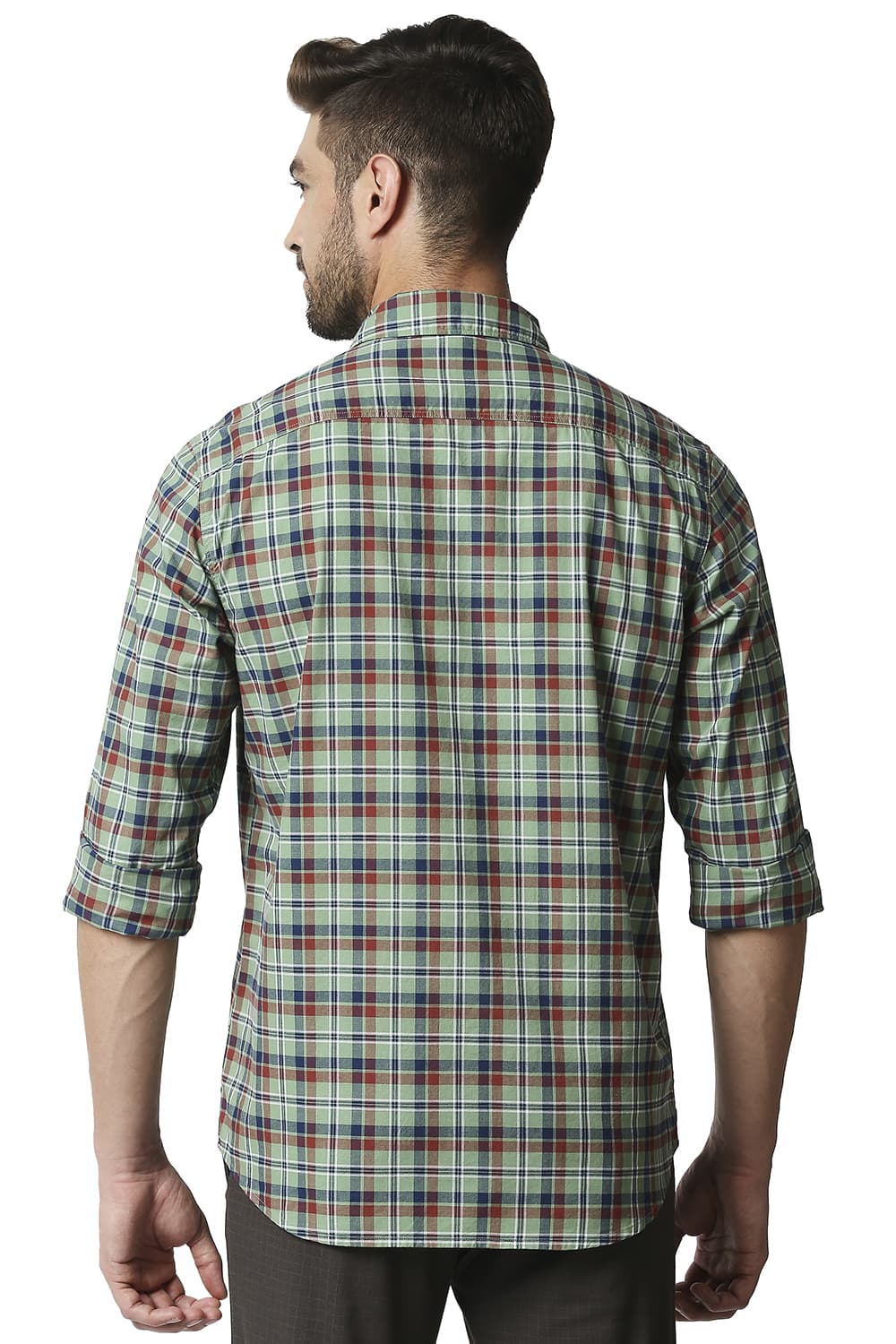 BASICS SLIM FIT OXFORD CHECKS SHIRT