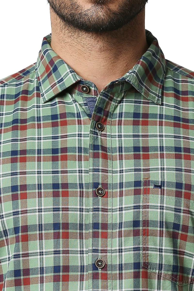 BASICS SLIM FIT OXFORD CHECKS SHIRT