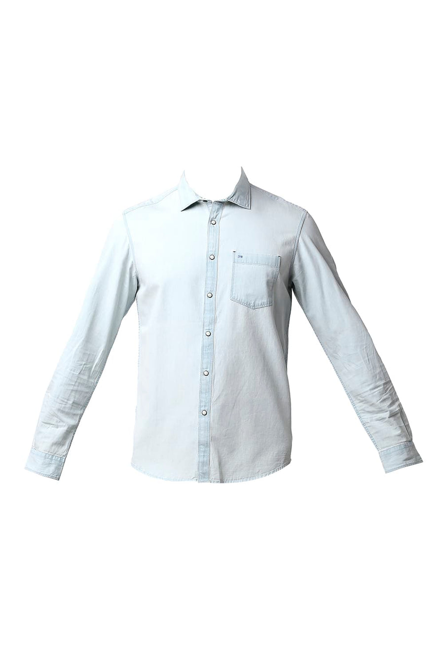 BASICS SLIM FIT DREAM BLUE INDIGO PLAIN SHIRT
