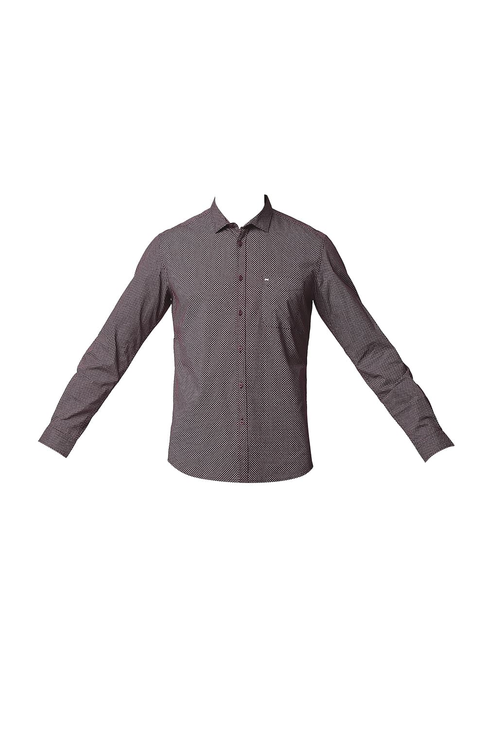 BASICS SLIM FIT OXFORD PRINTED SHIRT