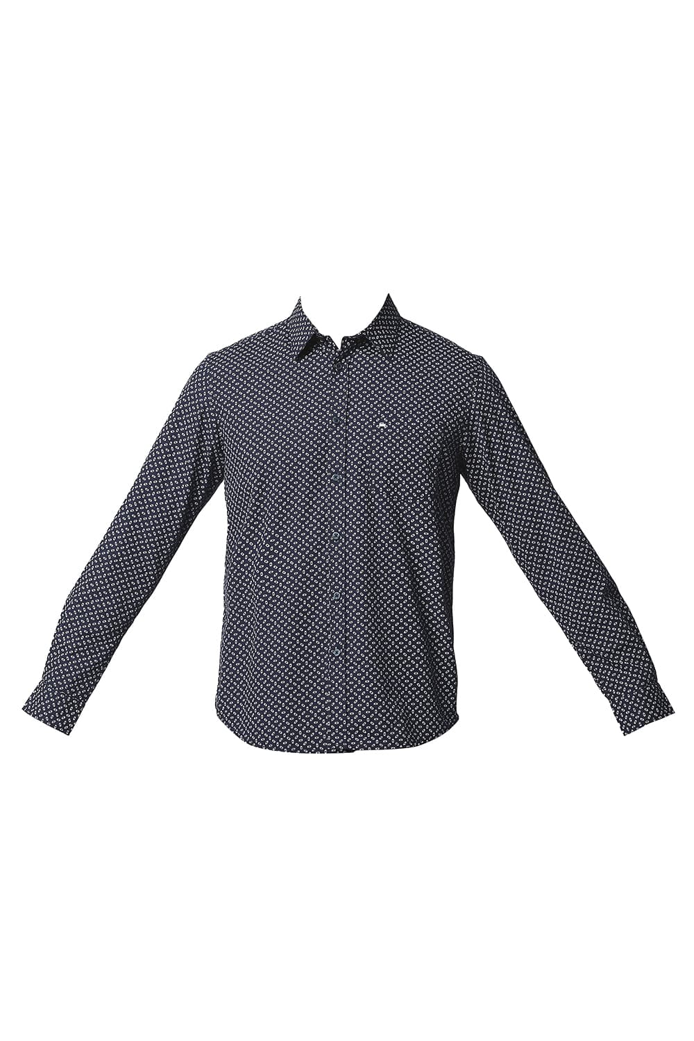 BASICS SLIM FIT POPLIN PRINTED SHIRT