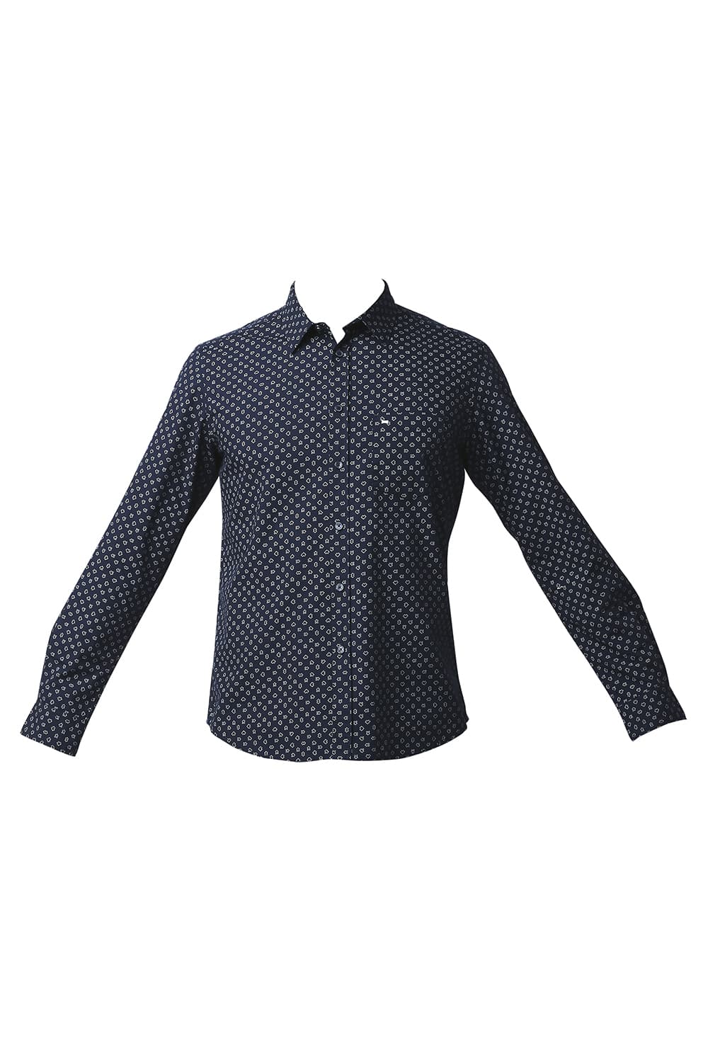 BASICS SLIM FIT POPLIN PRINTED SHIRT