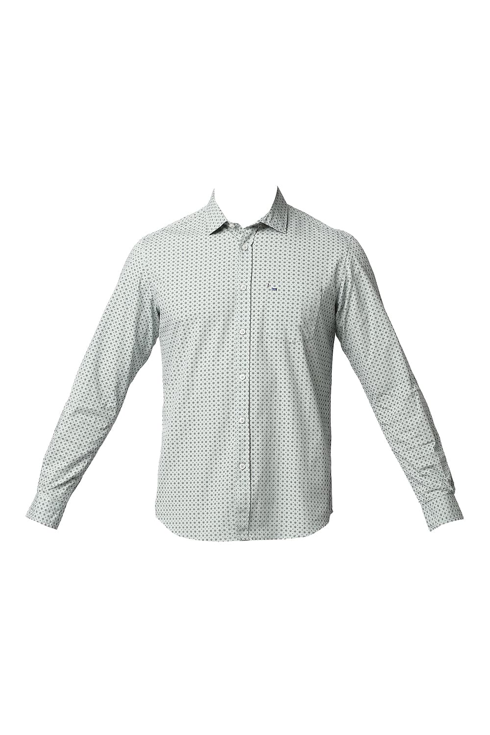 BASICS SLIM FIT POPLIN PRINTED SHIRT