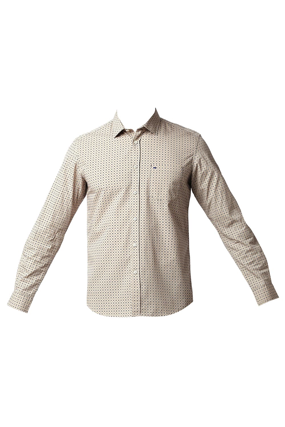 BASICS SLIM FIT POPLIN PRINTED SHIRT