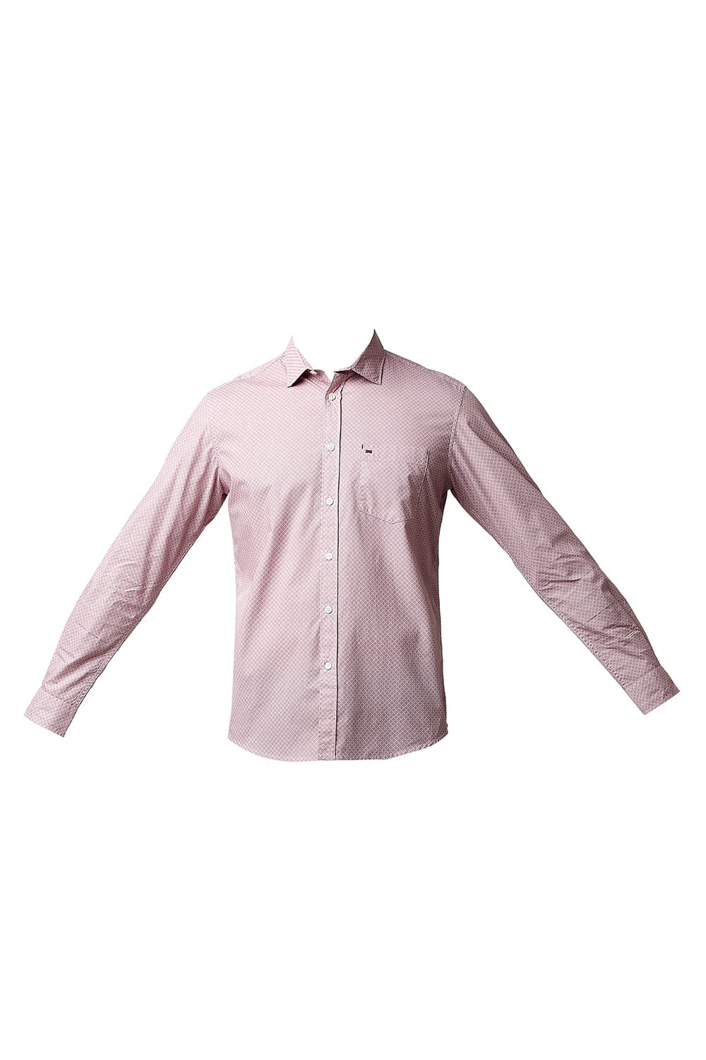 BASICS SLIM FIT POPLIN PRINTED SHIRT