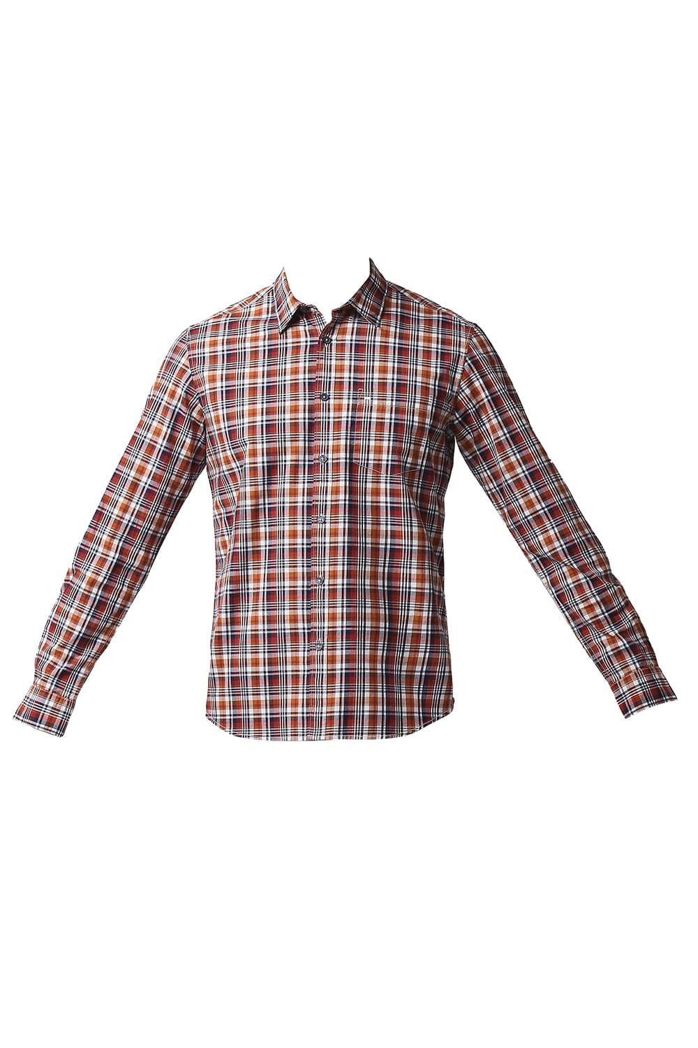 BASICS SLIM FIT COTTON CHECKS SHIRT