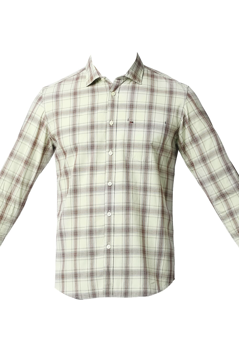 BASICS SLIM FIT COTTON CHECKS SHIRT