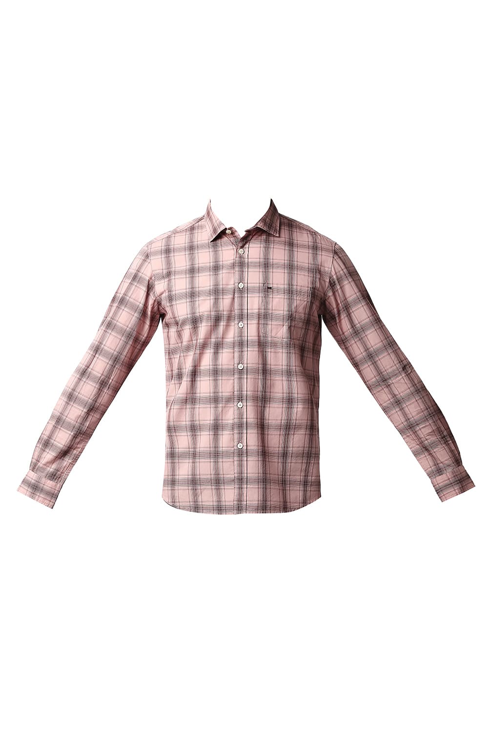 BASICS SLIM FIT COTTON CHECKS SHIRT