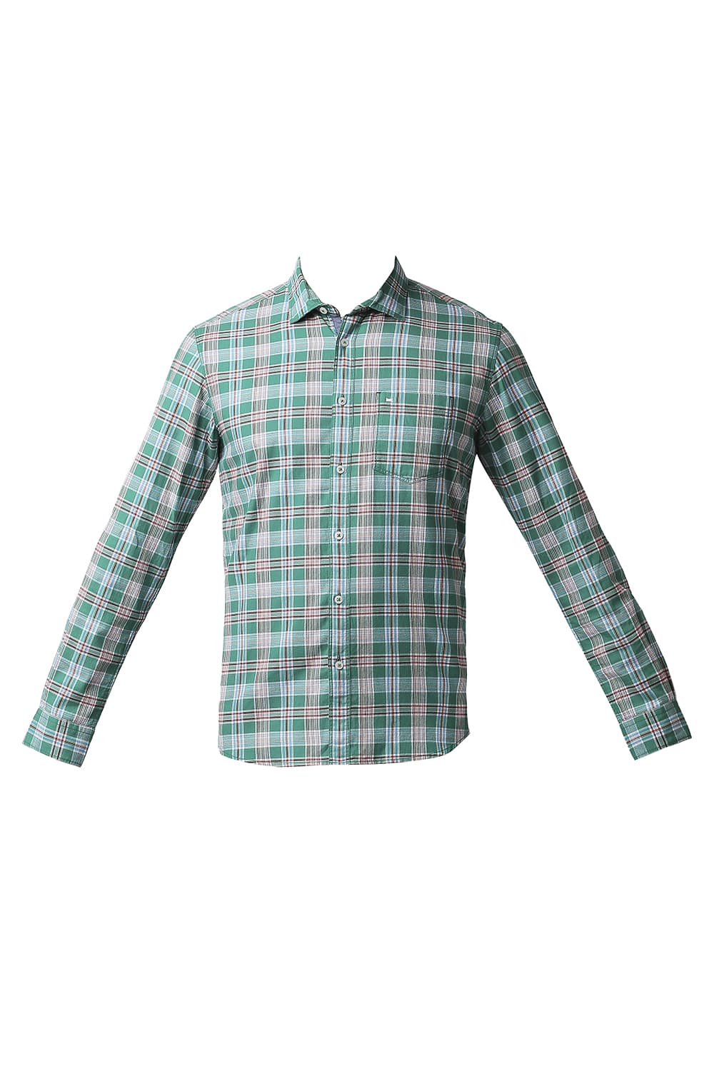 BASICS SLIM FIT TWILL CHECKS SHIRT