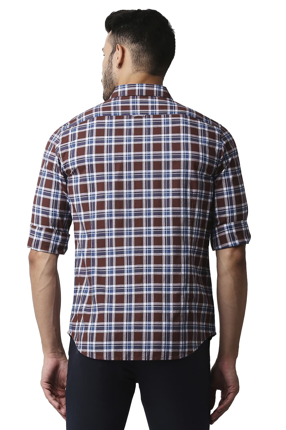 BASICS SLIM FIT OXFORD CHECKS SHIRT