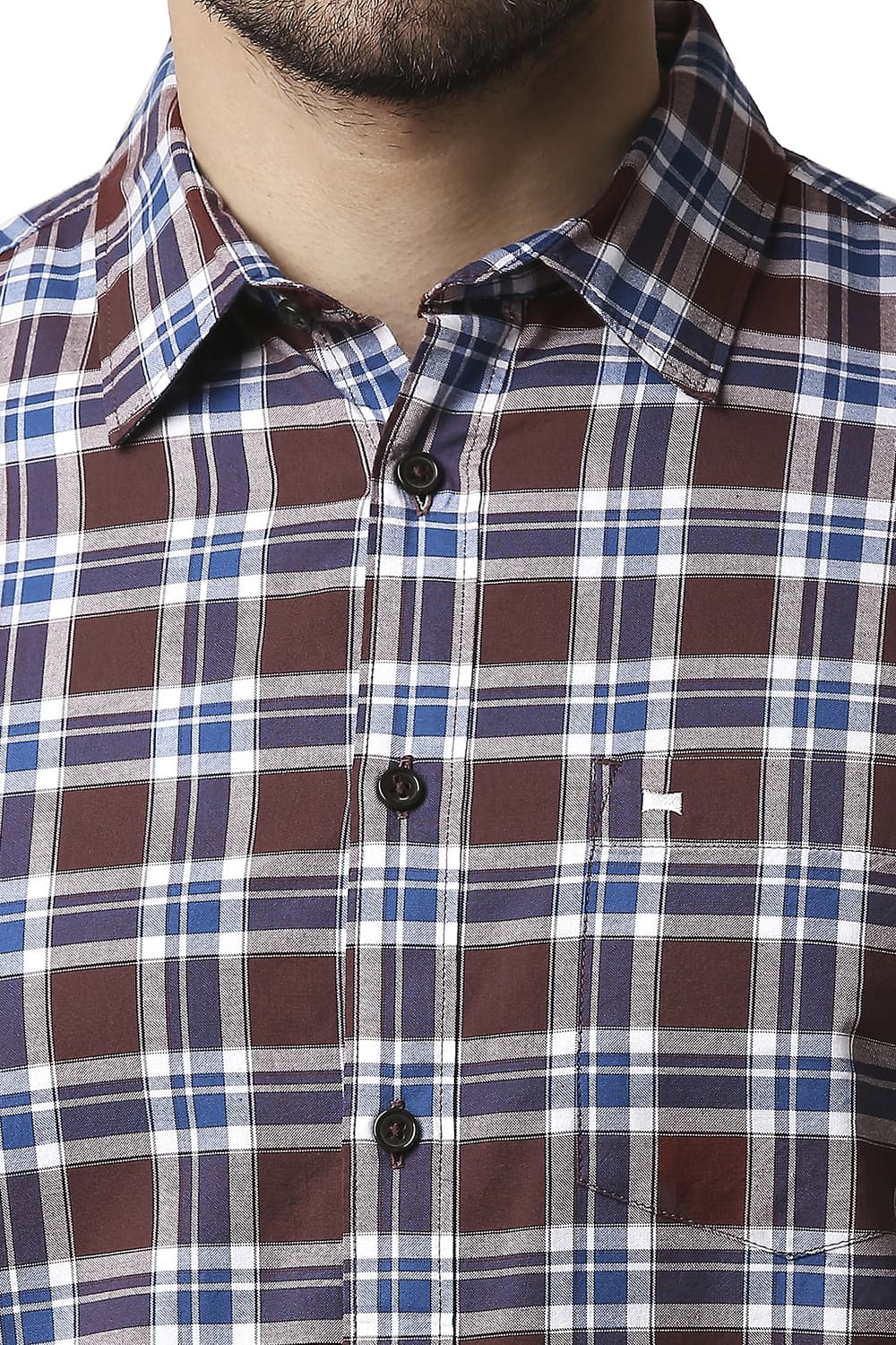 BASICS SLIM FIT OXFORD CHECKS SHIRT