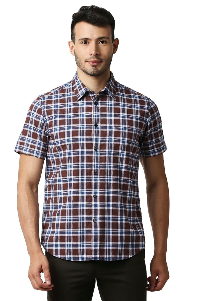 BASICS SLIM FIT OXFORD CHECKS SHIRT