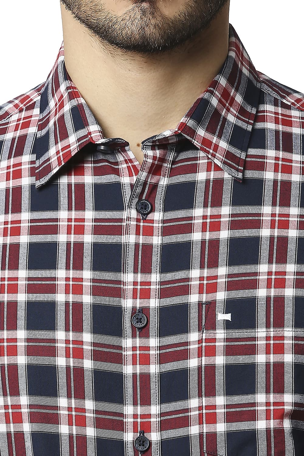 BASICS SLIM FIT OXFORD CHECKS SHIRT