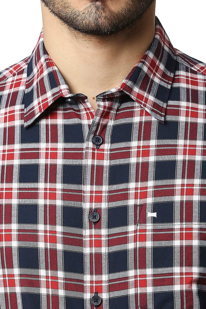 BASICS SLIM FIT OXFORD CHECKS SHIRT