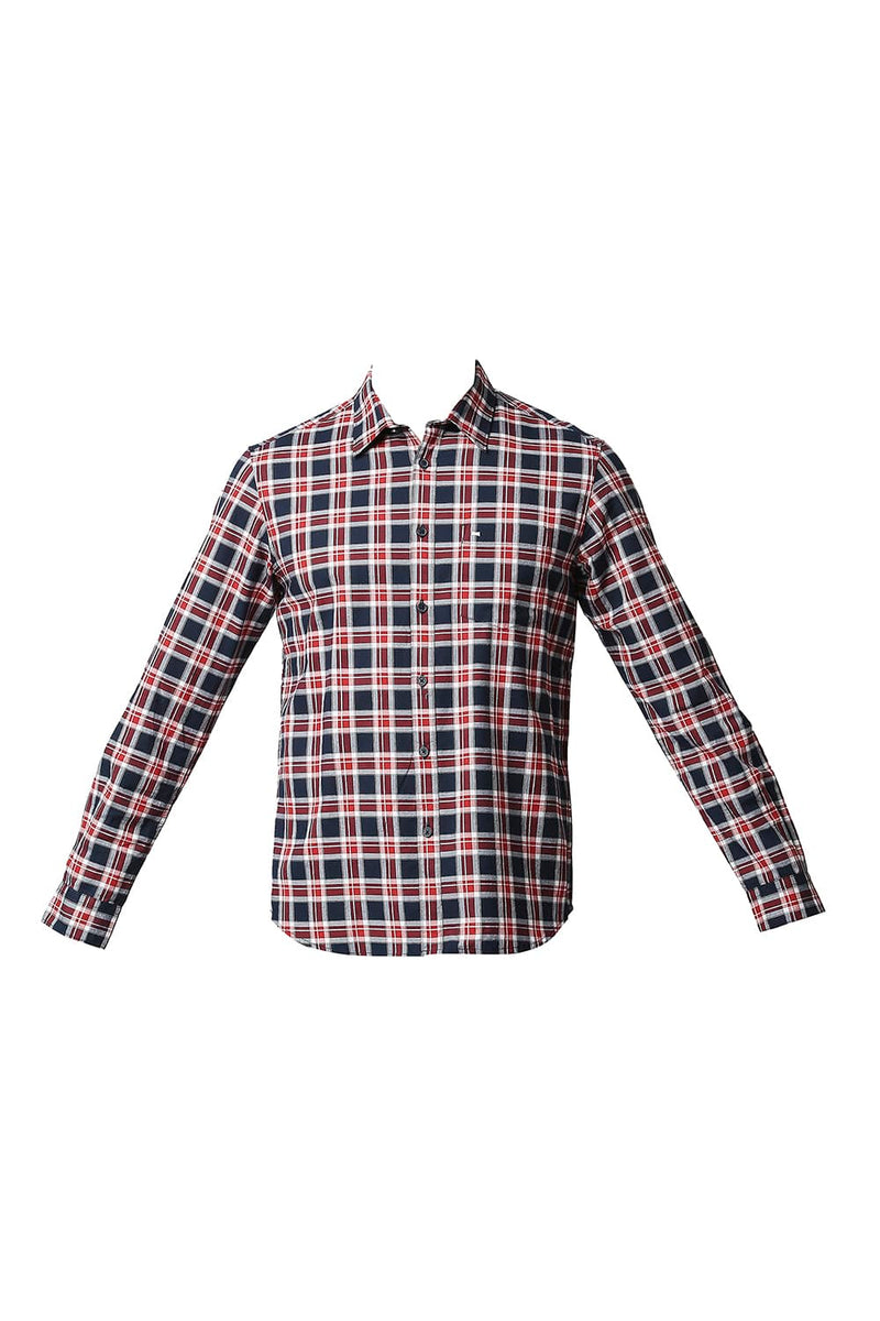 BASICS SLIM FIT OXFORD CHECKS SHIRT