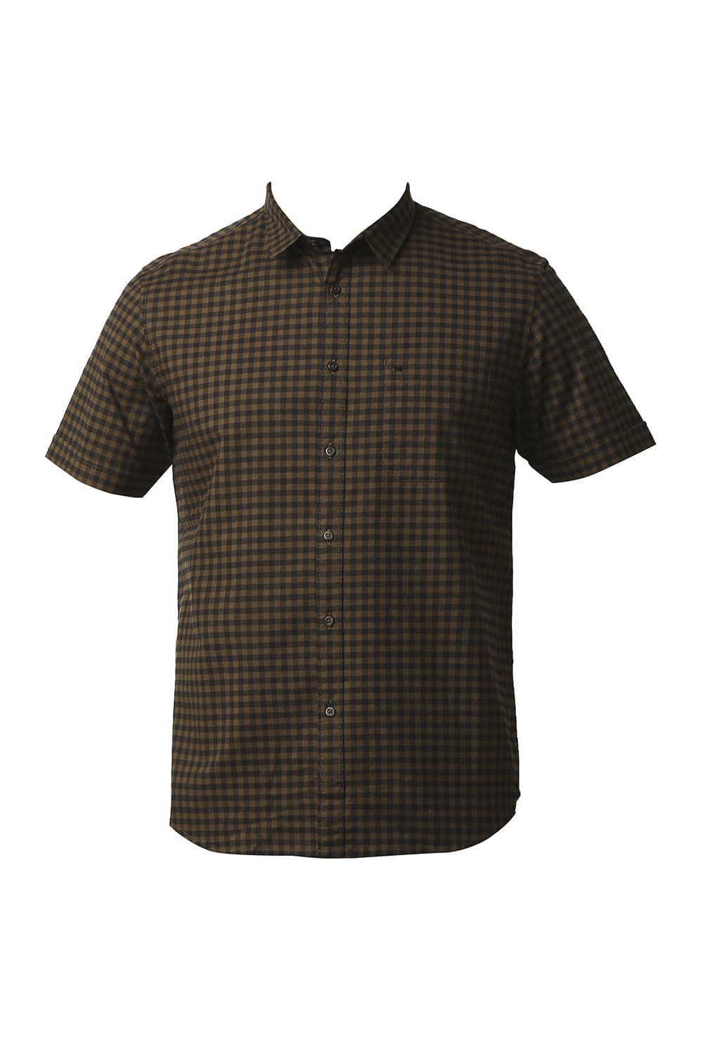 BASICS SLIM FIT OXFORD CHECKS HALFSLEEVES SHIRT