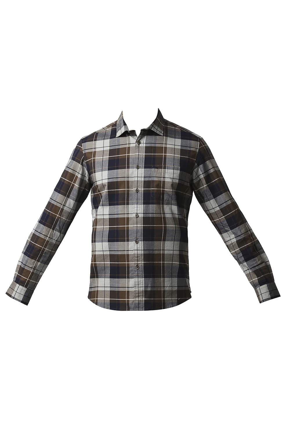 BASICS SLIM FIT OXFORD CHECKS SHIRT