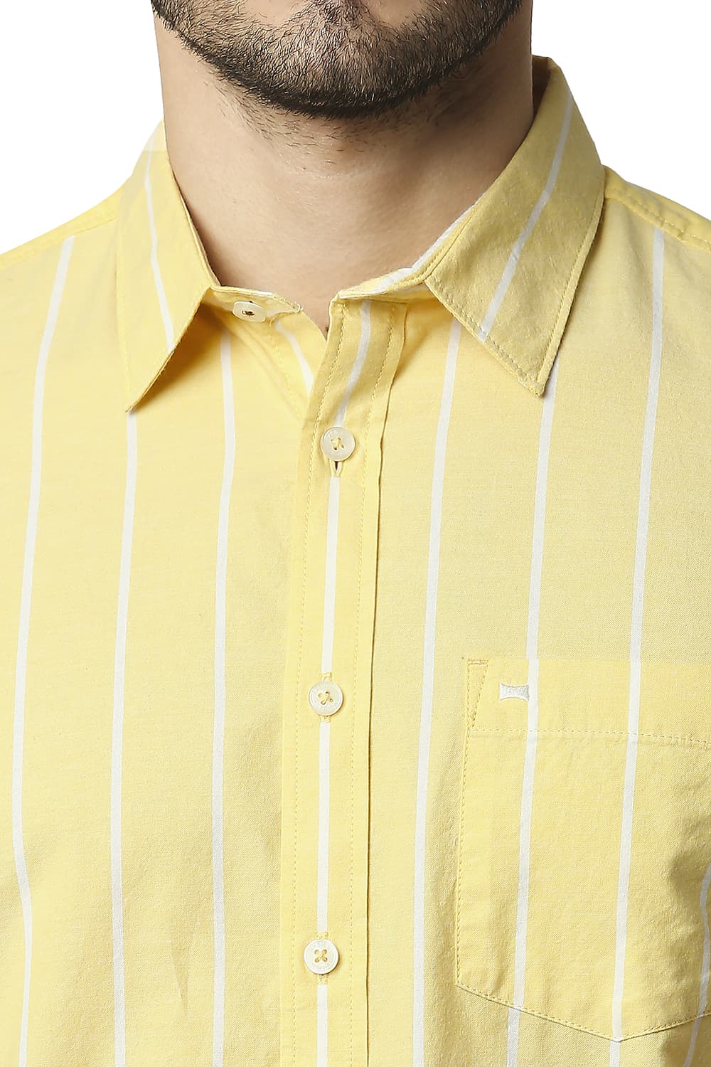 BASICS SLIM FIT OXFORD STRIPE SHIRT