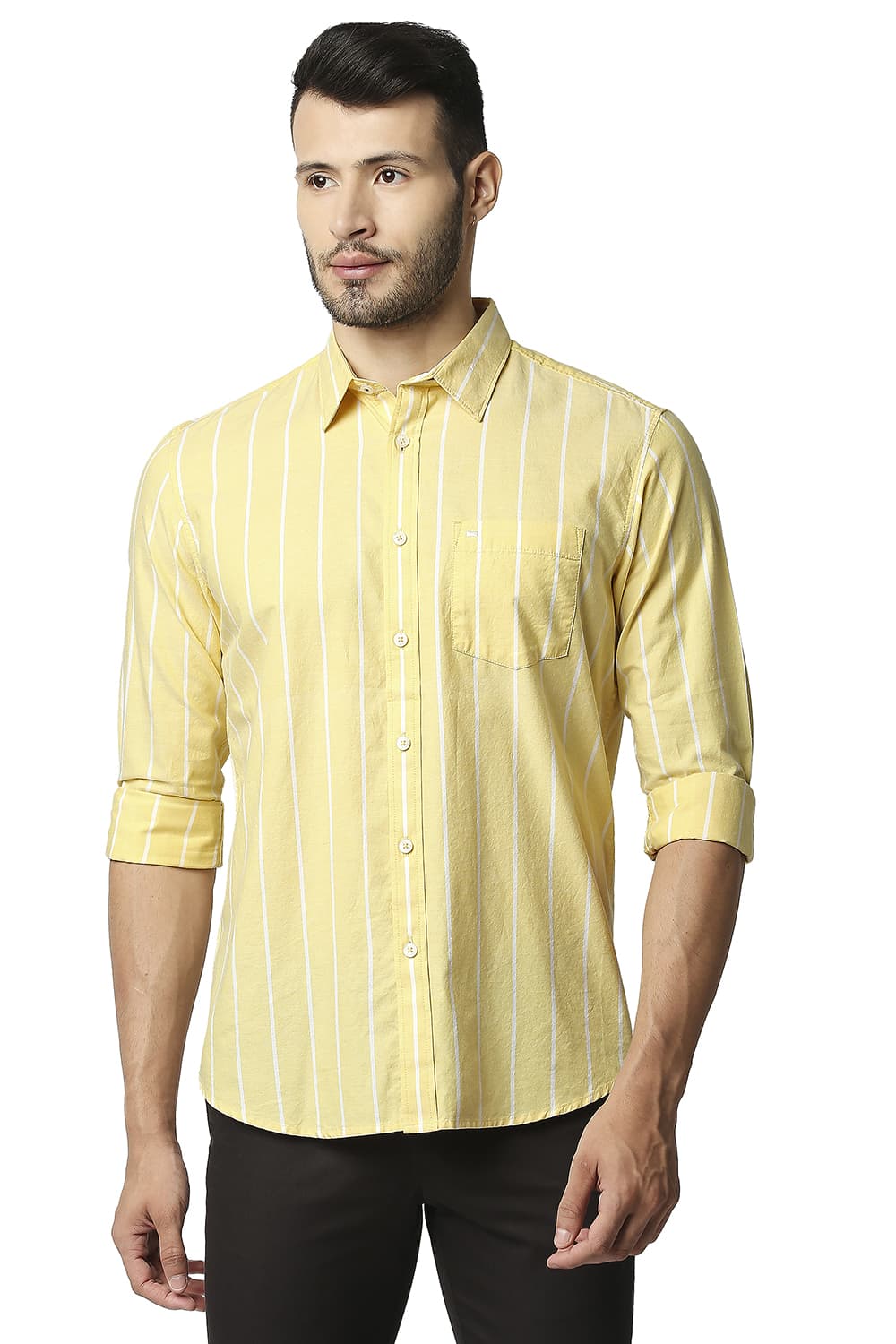 BASICS SLIM FIT OXFORD STRIPE SHIRT