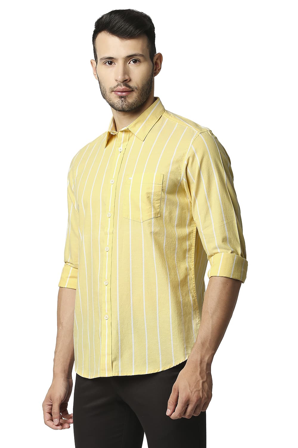 BASICS SLIM FIT OXFORD STRIPE SHIRT