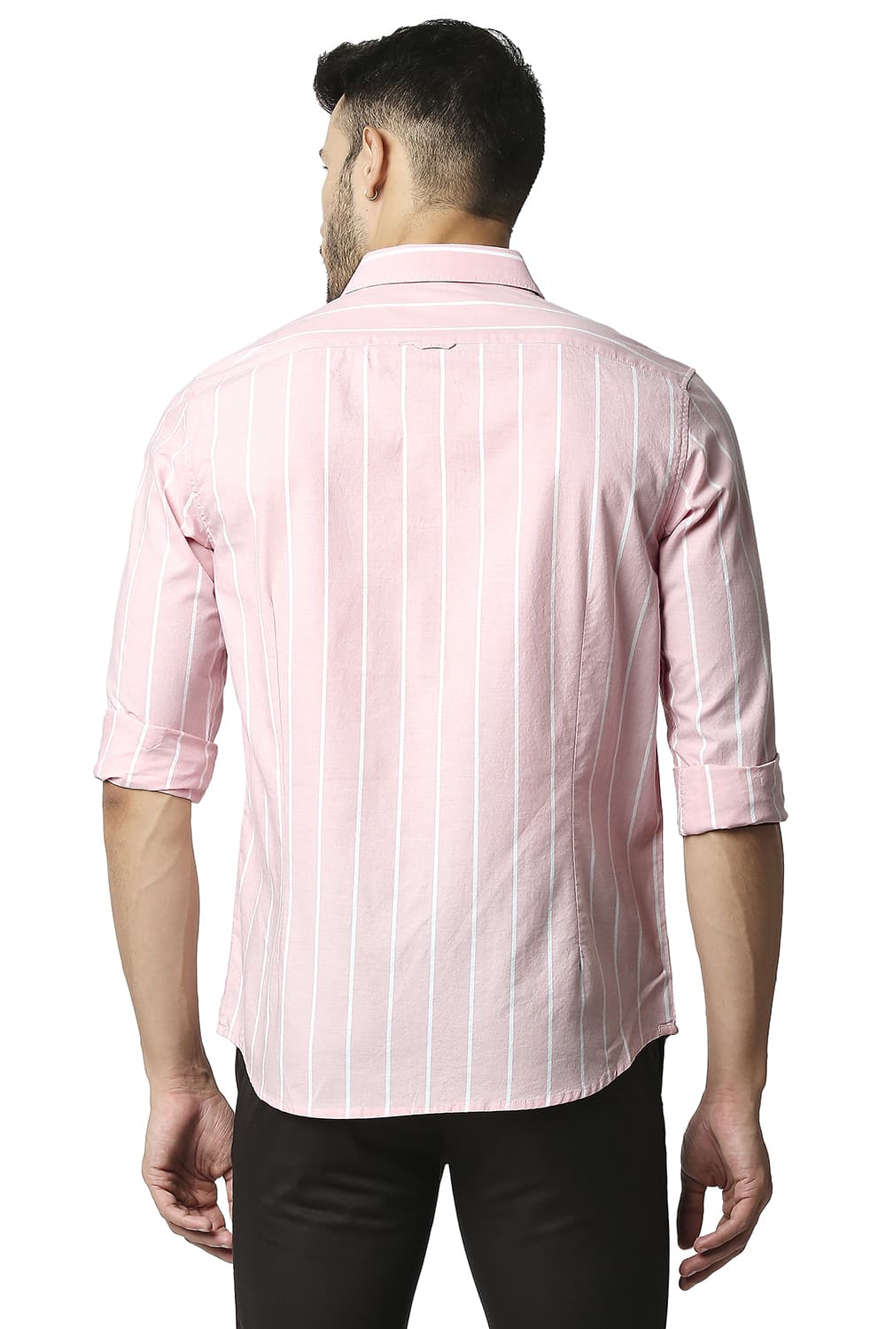 BASICS SLIM FIT OXFORD STRIPE SHIRT