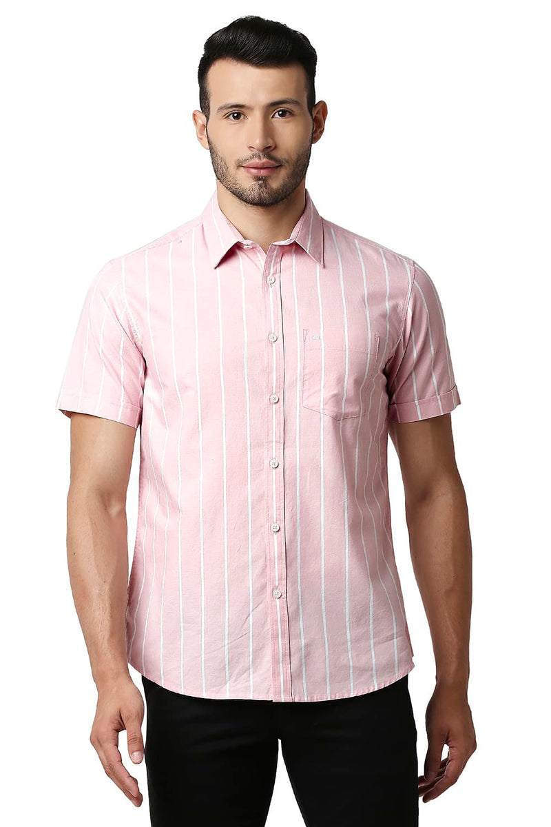 BASICS SLIM FIT OXFORD STRIPE SHIRT