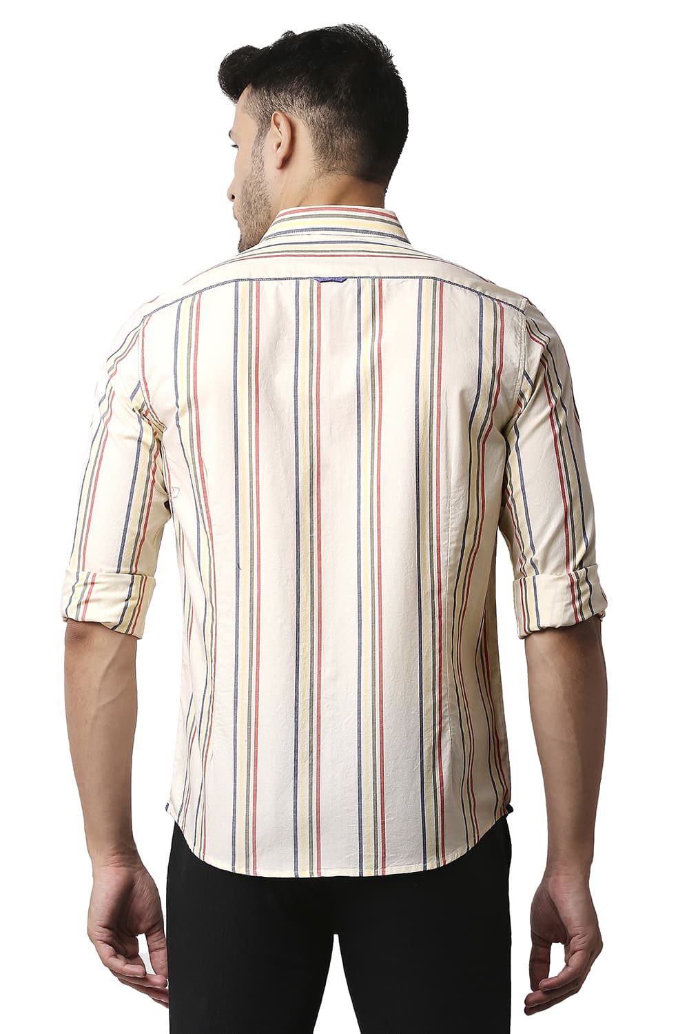 BASICS SLIM FIT OXFORD STRIPE SHIRT