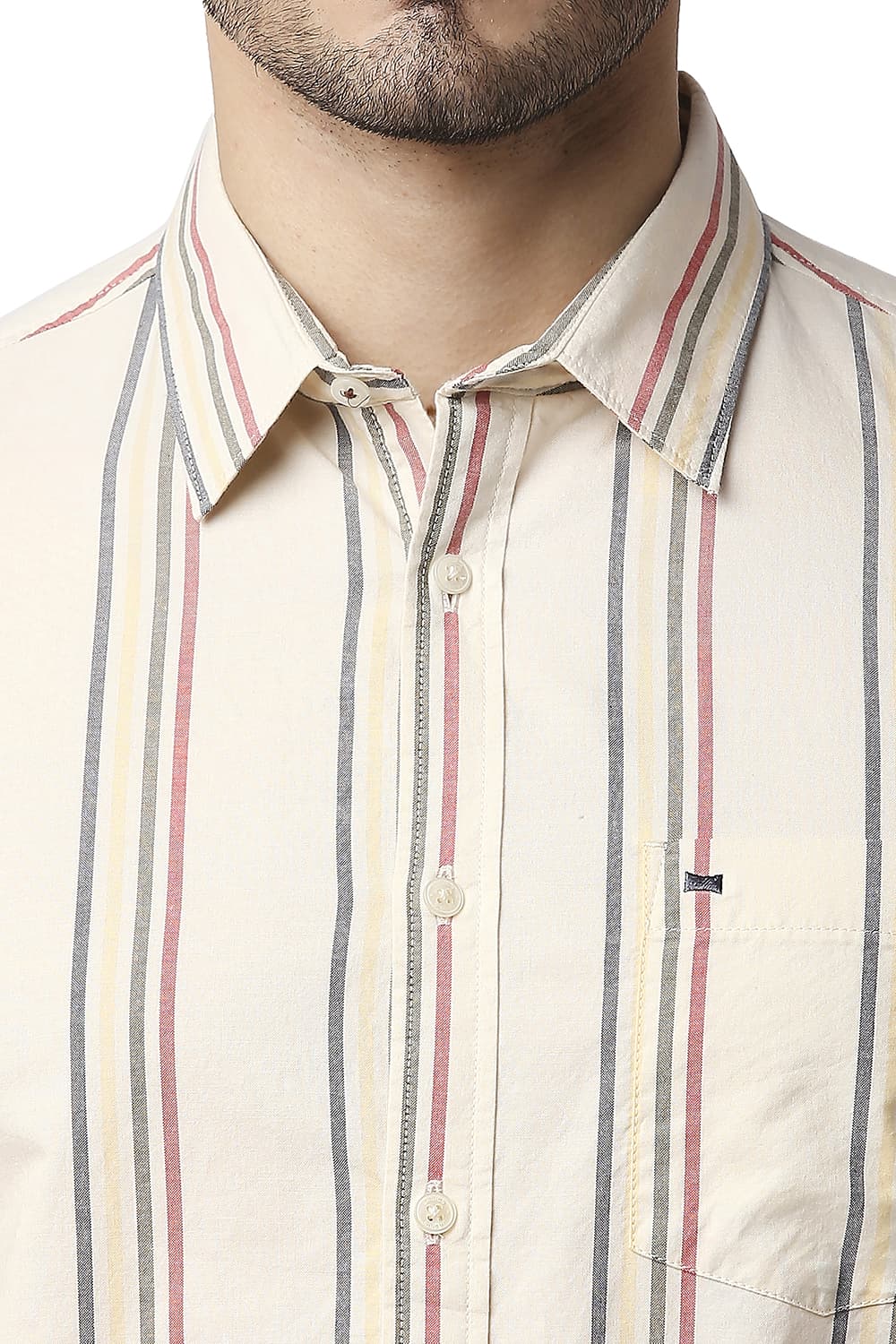 BASICS SLIM FIT OXFORD STRIPE SHIRT