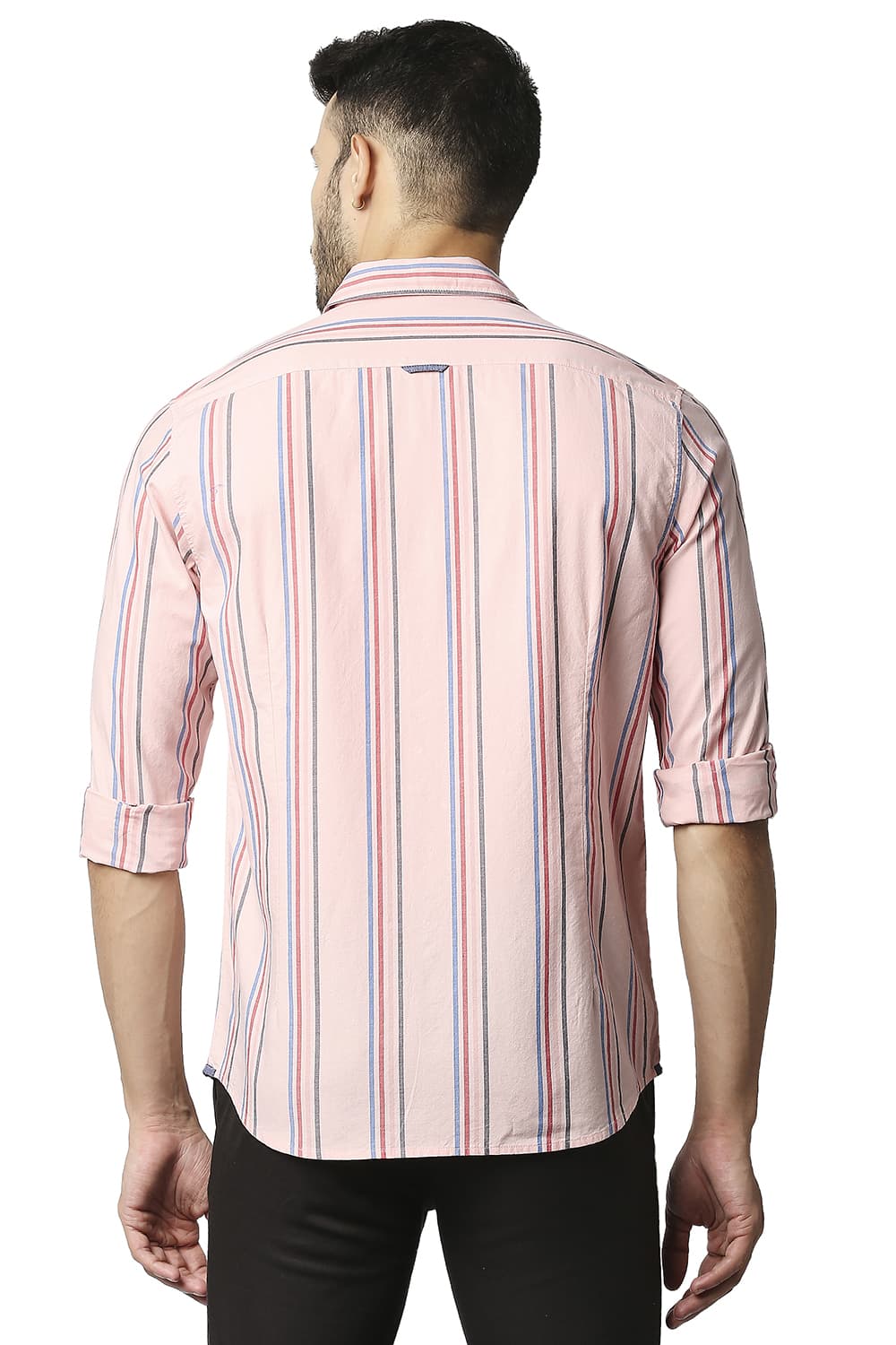 BASICS SLIM FIT OXFORD STRIPE SHIRT