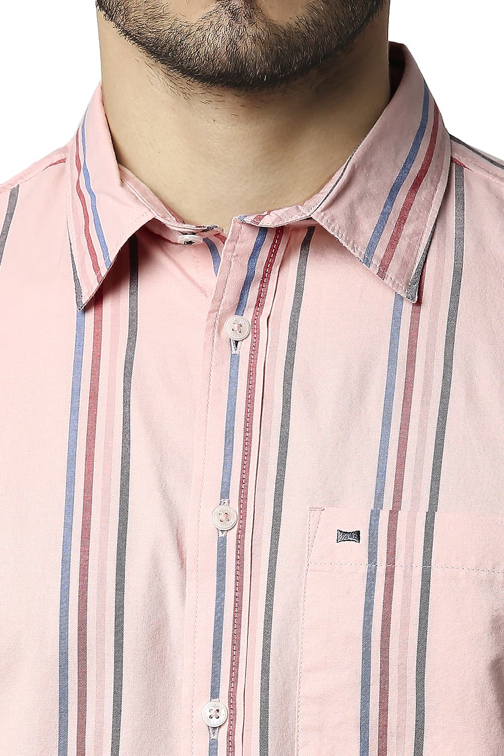 BASICS SLIM FIT OXFORD STRIPE SHIRT