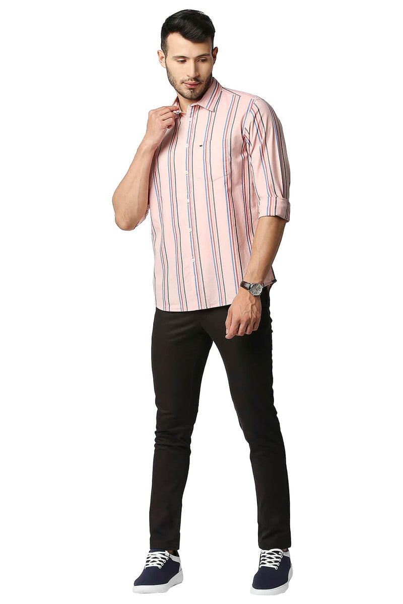 BASICS SLIM FIT OXFORD STRIPE SHIRT