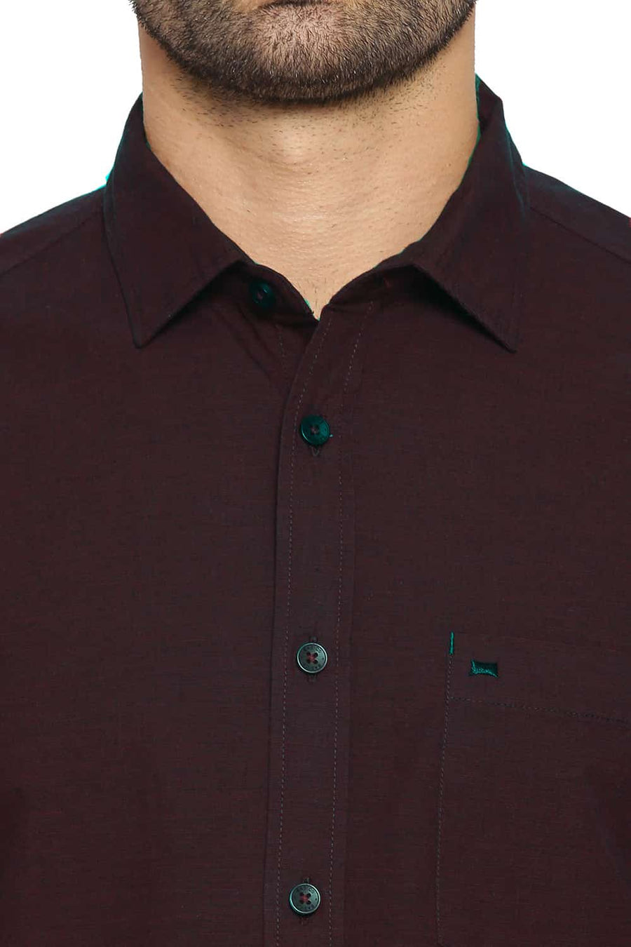 BASICS SLIM FIT PORT ROYALE MAROON FIL-A-FIL SHIRT