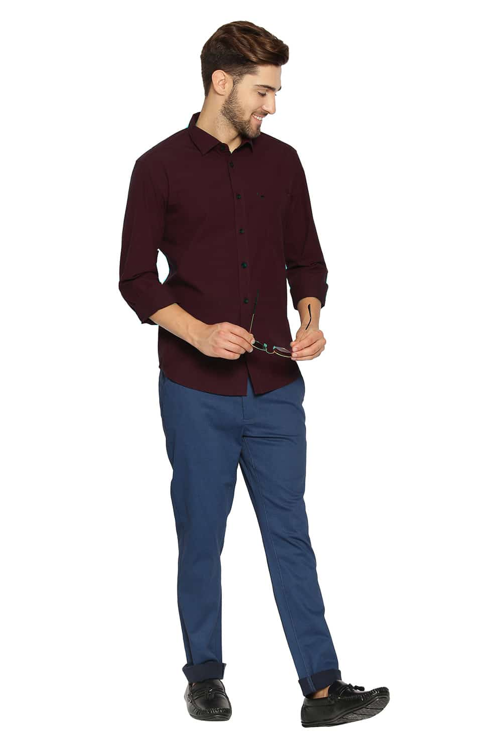 BASICS SLIM FIT FIL-A-FIL SHIRT