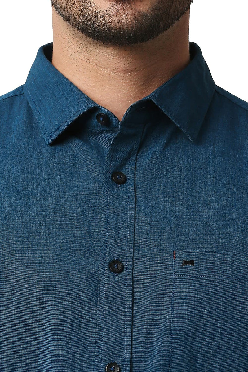 BASICS SLIM FIT FIL-A-FIL HALFSLEEVES SHIRT