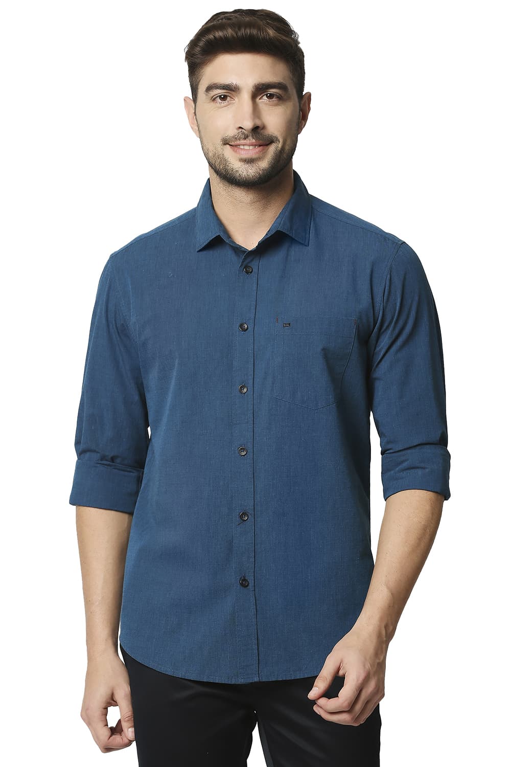 BASICS SLIM FIT FIL-A-FIL SHIRT