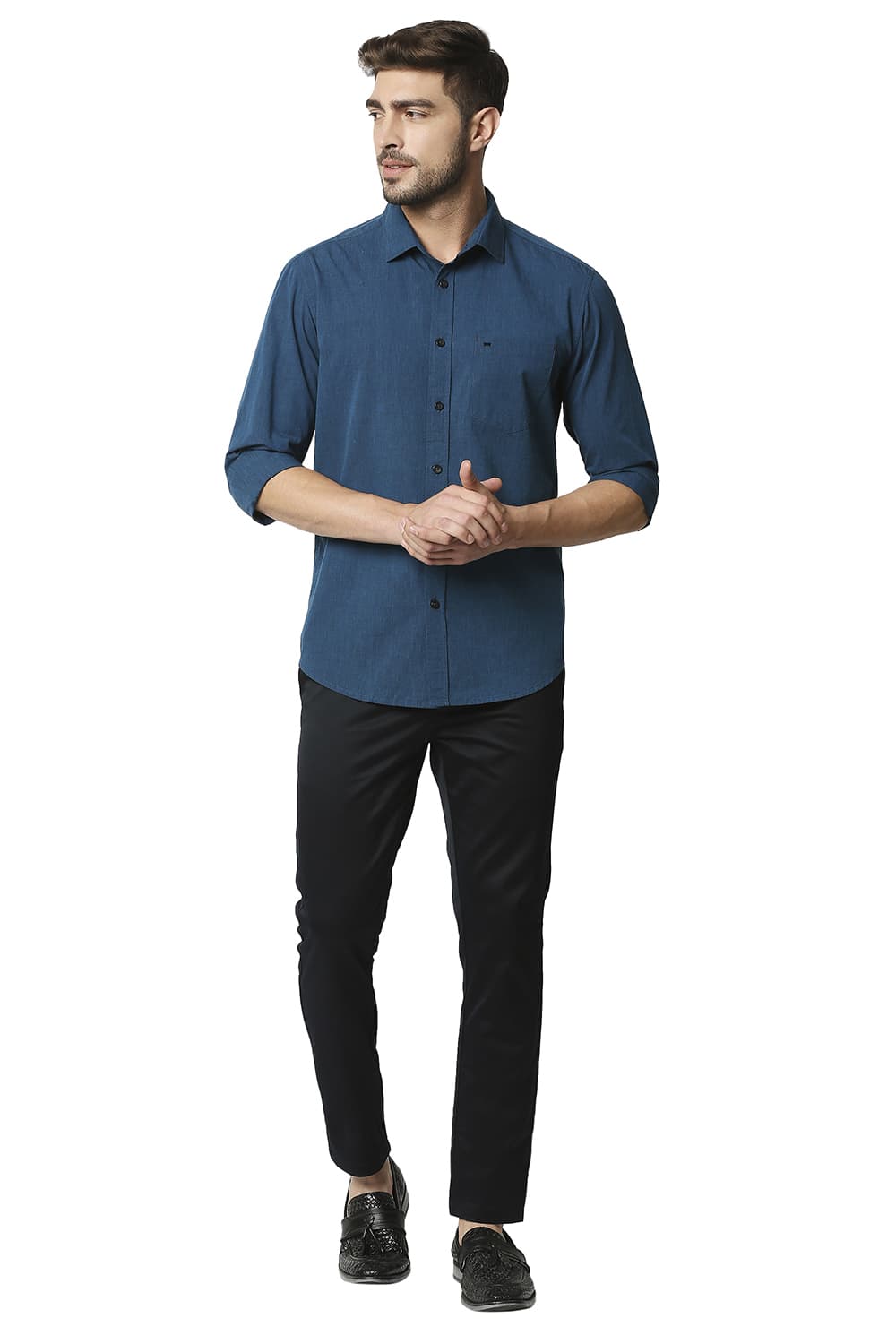 BASICS SLIM FIT FIL-A-FIL SHIRT