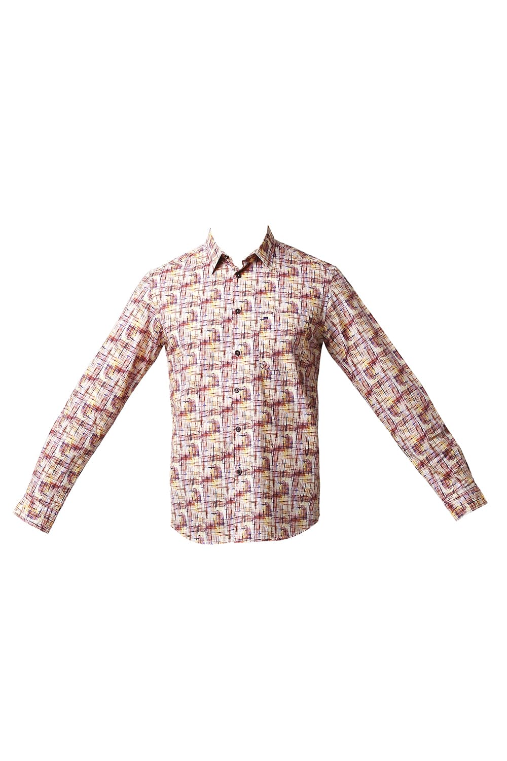 BASICS SLIM FIT DIGITAL POPLIN PRINTED SHIRT