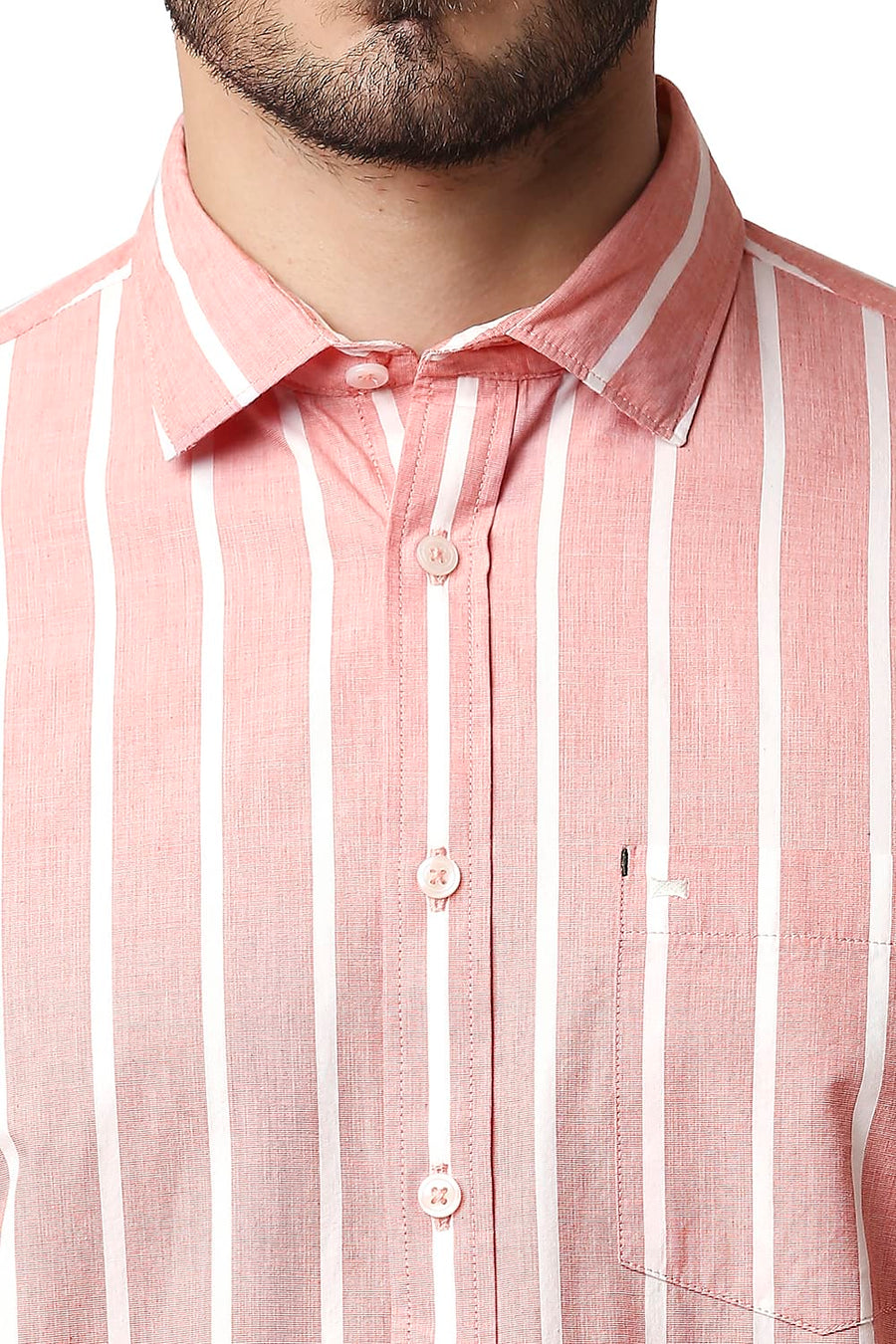 BASICS SLIM FIT GEORGIA RED FIL-A-FIL STRIPE SHIRT