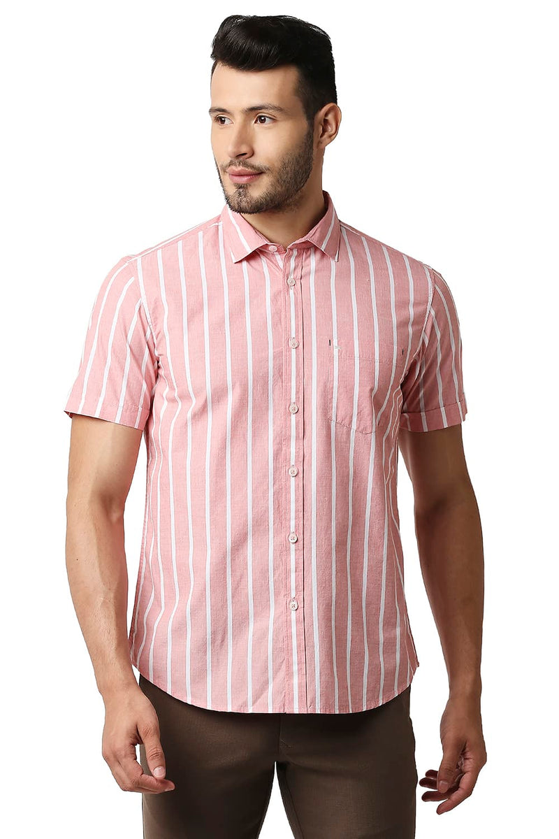 BASICS SLIM FIT FIL-A-FIL STRIPE SHIRT