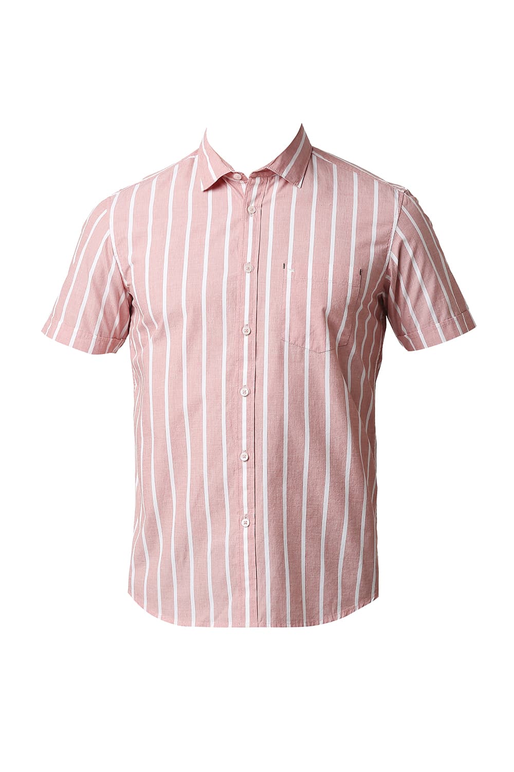 BASICS SLIM FIT FIL-A-FIL STRIPE HALFSLEEVES SHIRT