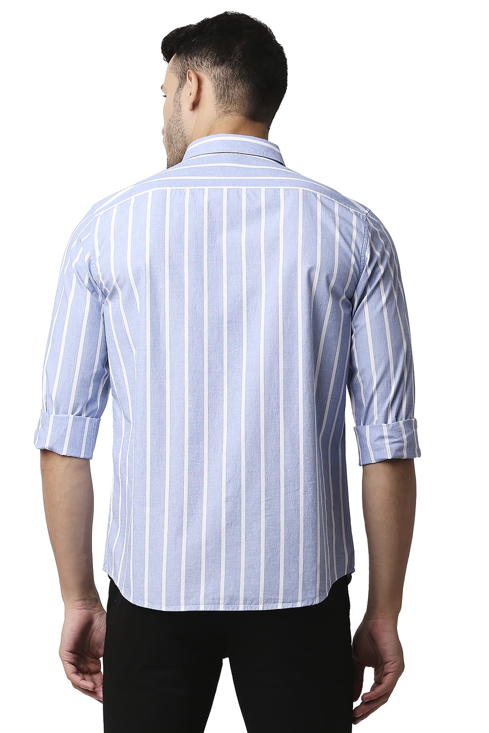 BASICS SLIM FIT FIL-A-FIL STRIPE SHIRT