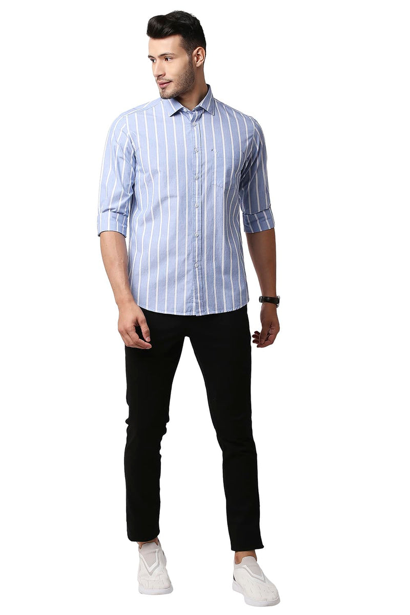 BASICS SLIM FIT FIL-A-FIL STRIPE SHIRT