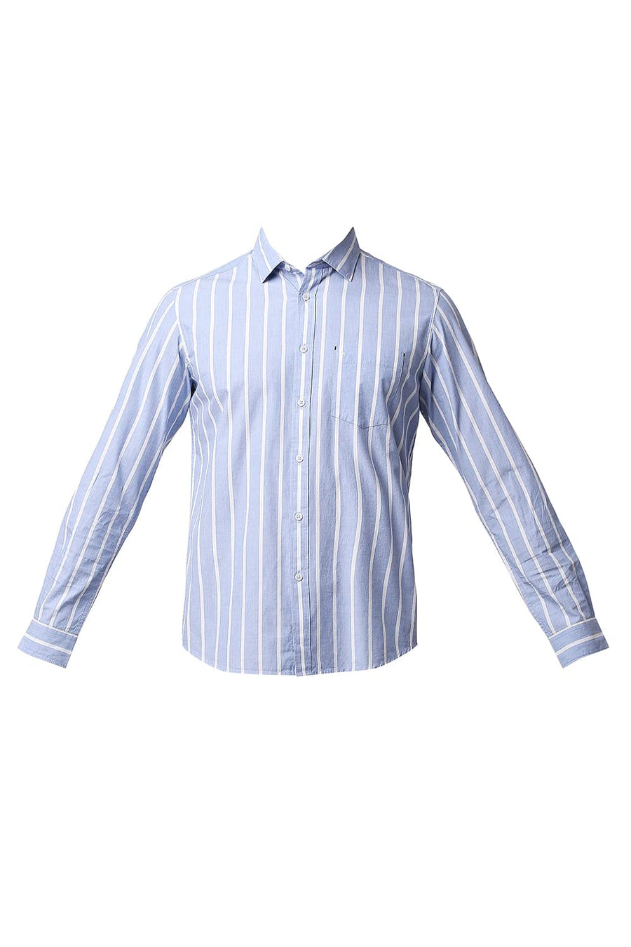 BASICS SLIM FIT BEL BLUE FIL-A-FIL STRIPE SHIRT