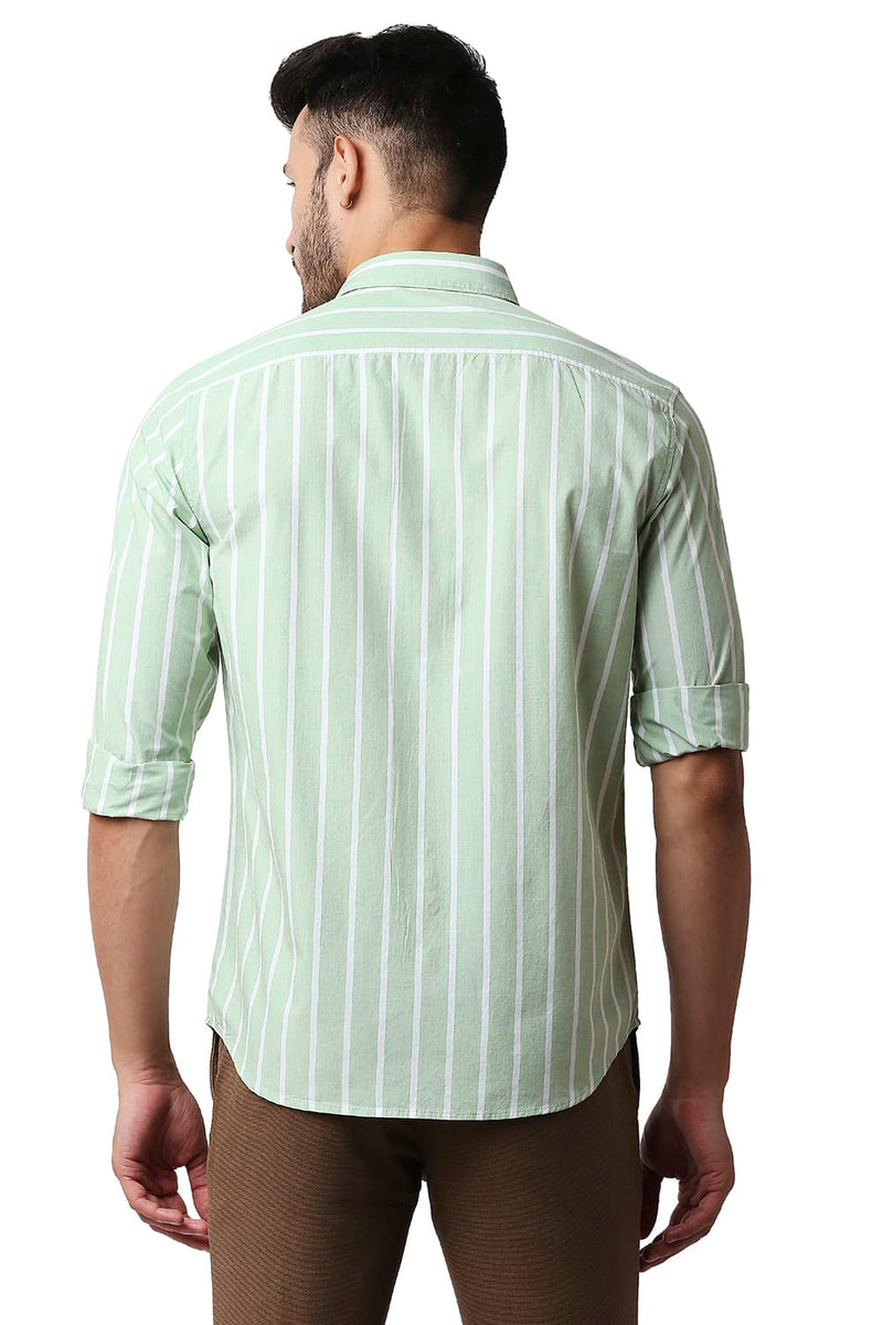 BASICS SLIM FIT FIL-A-FIL STRIPE SHIRT