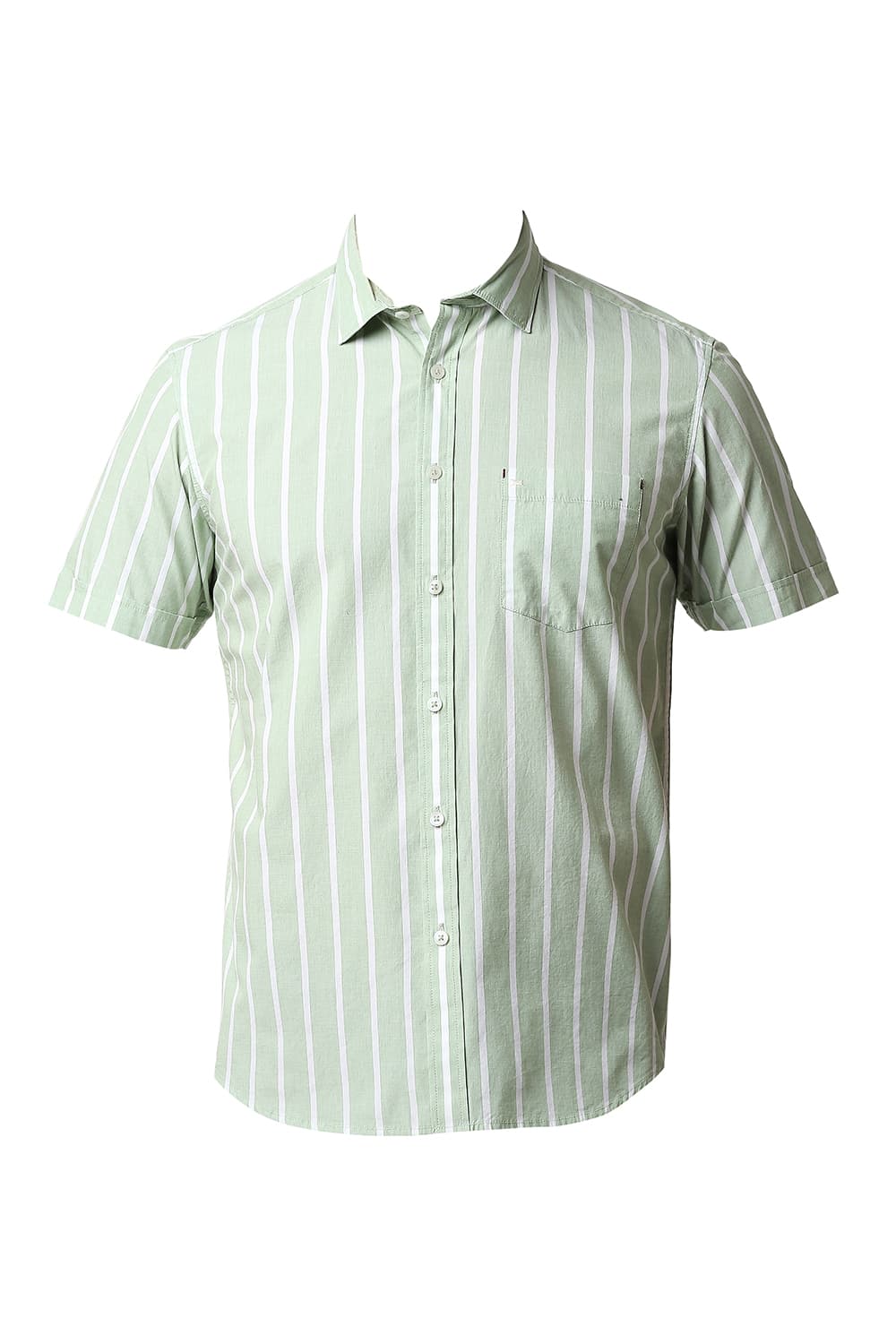 BASICS SLIM FIT FIL-A-FIL STRIPE HALFSLEEVES SHIRT